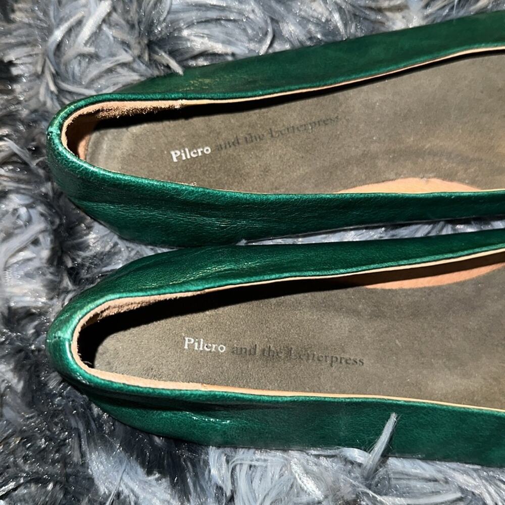 Pilcro and the Letterpress Green Leather Ballet Flats size 6 - Picture 5 of 7
